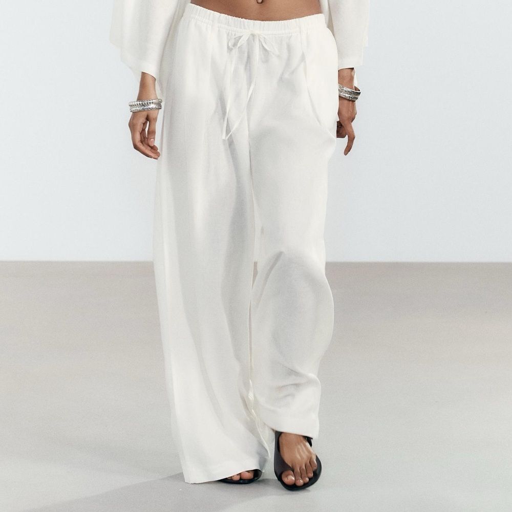 ZARA LINEN PALAZZO PANTS NEW